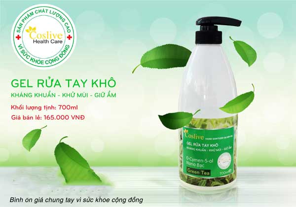 Gel-Rửa-Tay-Khô-Hand-San-Silver-Coslive-700ml---Green-Tea