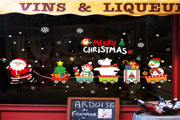 decal 2 mặt noel ông già noel và đoàn tàu 2