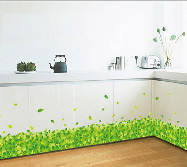 Decal Chân Tường Lá Xanh