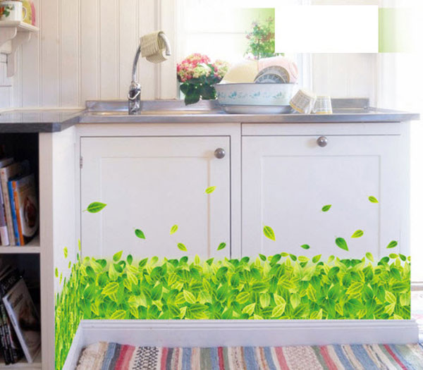 Decal Chân Tường Lá Xanh
