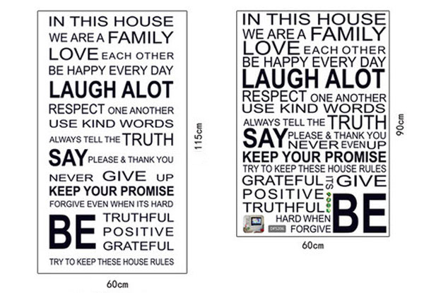 Giấy Decal Dán Tường Chữ Trắng Đen (In This House)