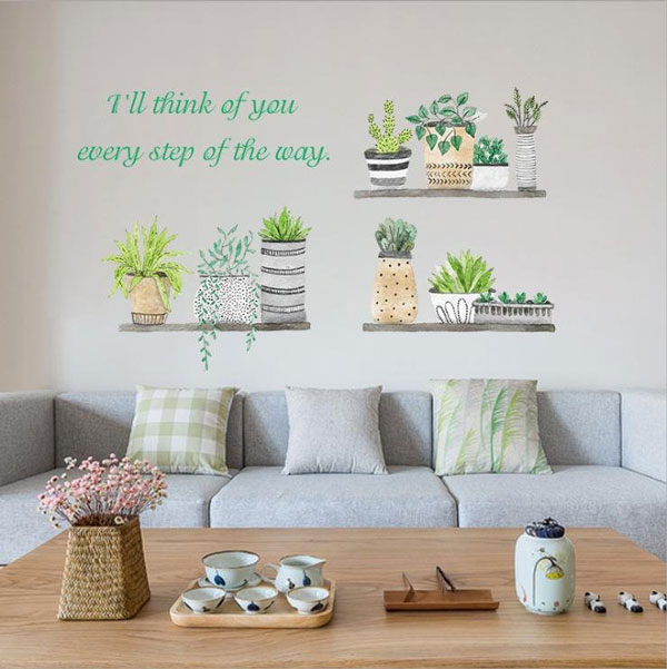 Decal Dán Tường Kệ Cây Xanh 2