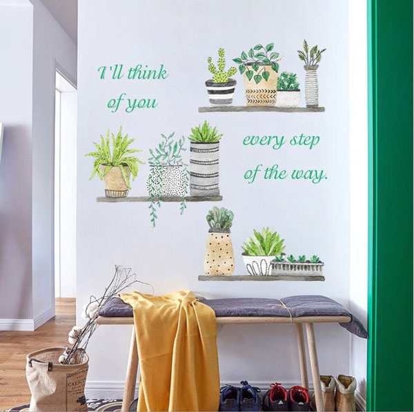 Decal Dán Tường Kệ Cây Xanh 2