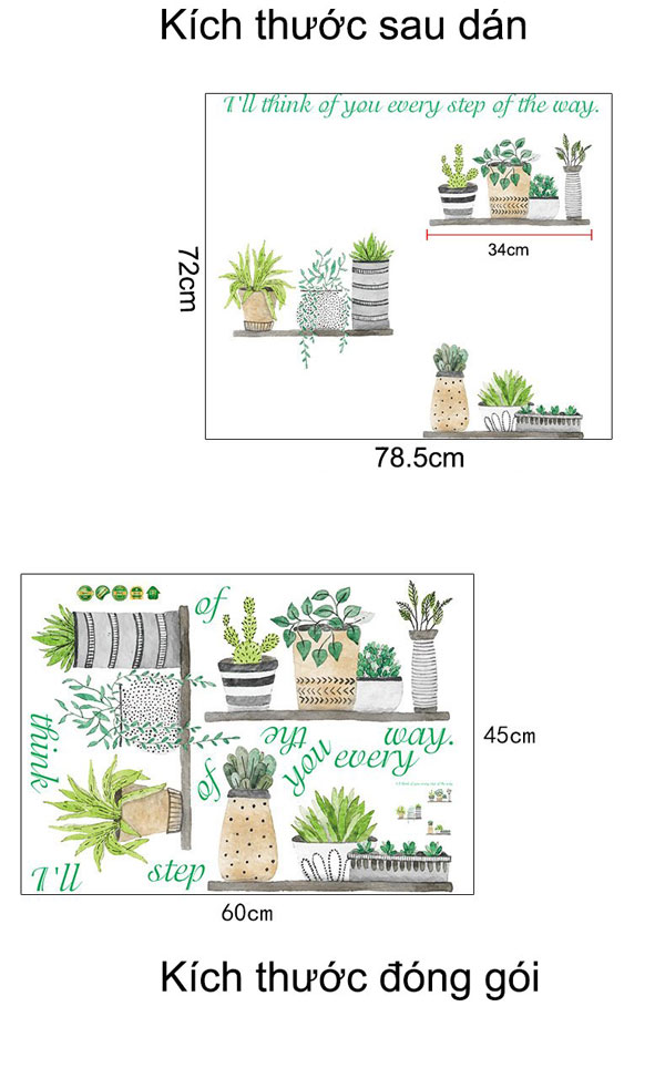 Decal Dán Tường Kệ Cây Xanh 2