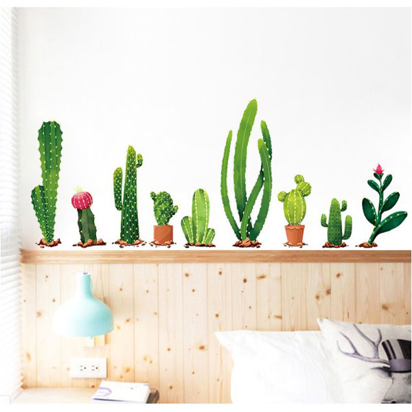 Decal Trang Trí Cây Xương Rồng Nhánh Dài