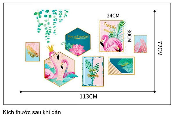 Decal Trang Trí Khung Ảnh Hồng Hạc