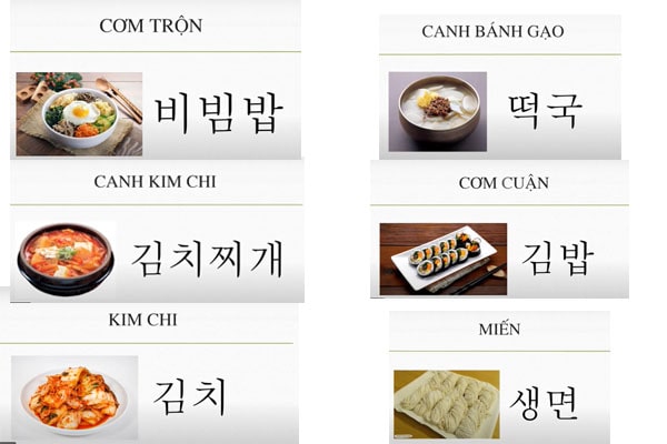 phương pháp học tiếng hàn qua đồ ăn