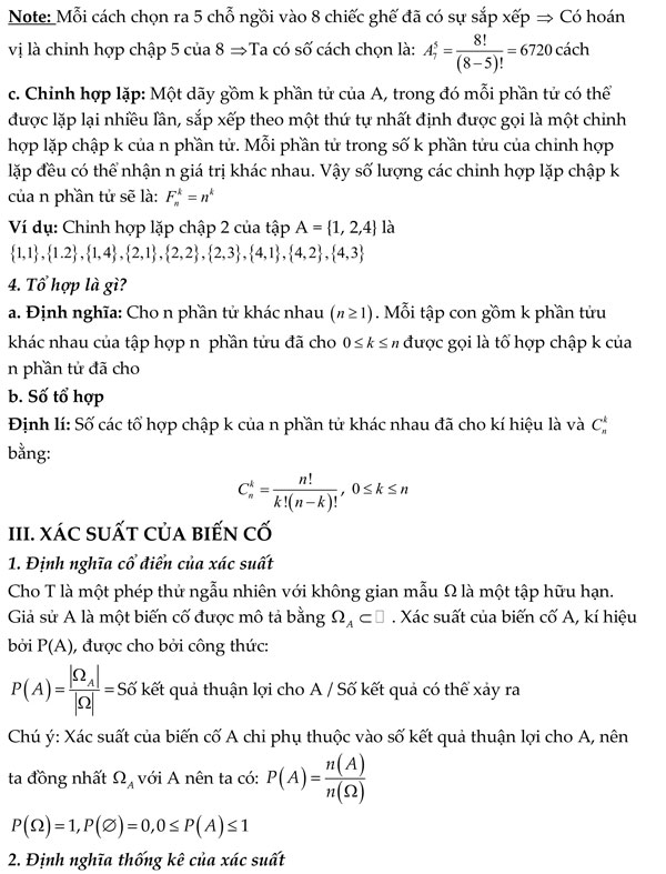 Chương 2: Tổ hợp - Xác suất