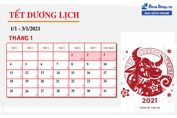 lịch nghỉ tết dương lịch 2021