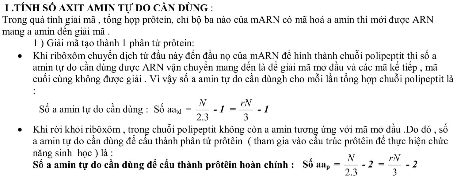 Tổng hợp công thức sinh học 12 đầy đủ nhất 10