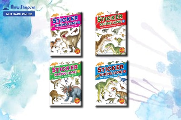 sách dán hình sticker khủng long
