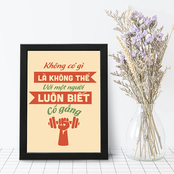 Tranh Để Bàn Không Có Gì Là Không Với Một Người Luôn Biết Cố Gắng
