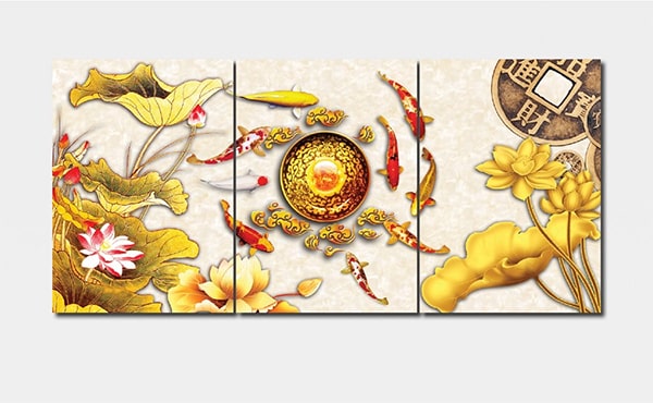 tranh mừng tân gia cửu ngư quần hội