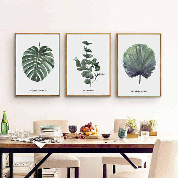 Tranh Treo Tường Bộ 3 Lá Xanh 4