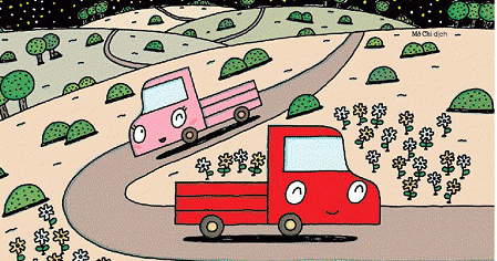 Xe Tải Đỏ Và Xe Tải Hồng - Ehon Mẫu Giáo