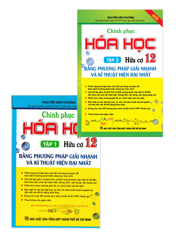 Combo Chinh Phục Hóa Học Hữu Cơ 12 Bằng Phương Pháp Giải Nhanh Và Kĩ Thuật Hiện Đại Nhất (Trọn Bộ 2 Tập) 