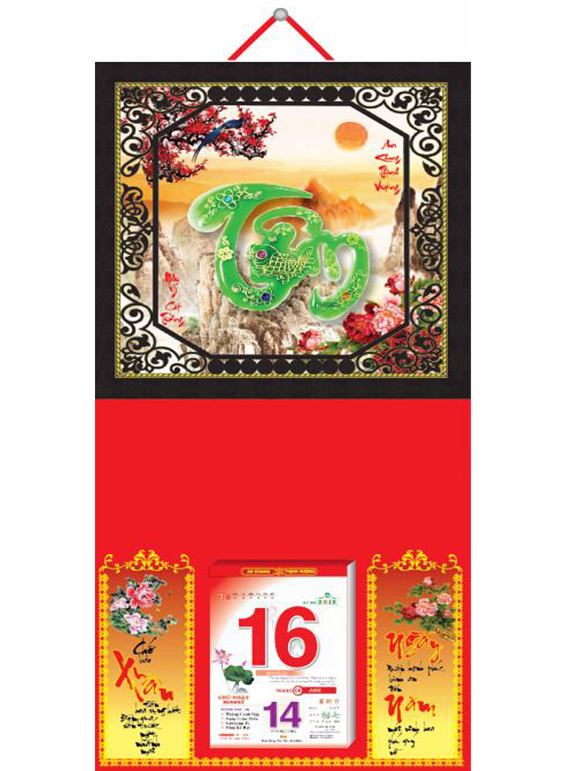 bìa lịch 2019 gấp giữa dán bloc