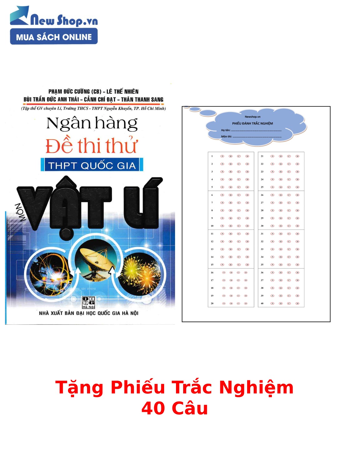 Ngân Hàng Đề Thi Thử THPT Quốc Gia Môn Vật Lí + Tặng Phiếu Trắc Nghiệm 40 Câu 