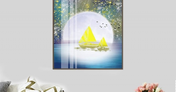 Tranh Treo Tường Chiếc Thuyền Trăng (40x60 cm)