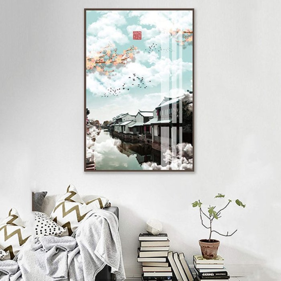 Tranh Treo Tường Bình Yên Trấn Cổ (40x60 cm)