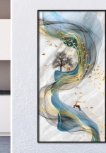Tranh Treo Tường Hươu Vàng Vượt Ngân Hà (38x75 cm)