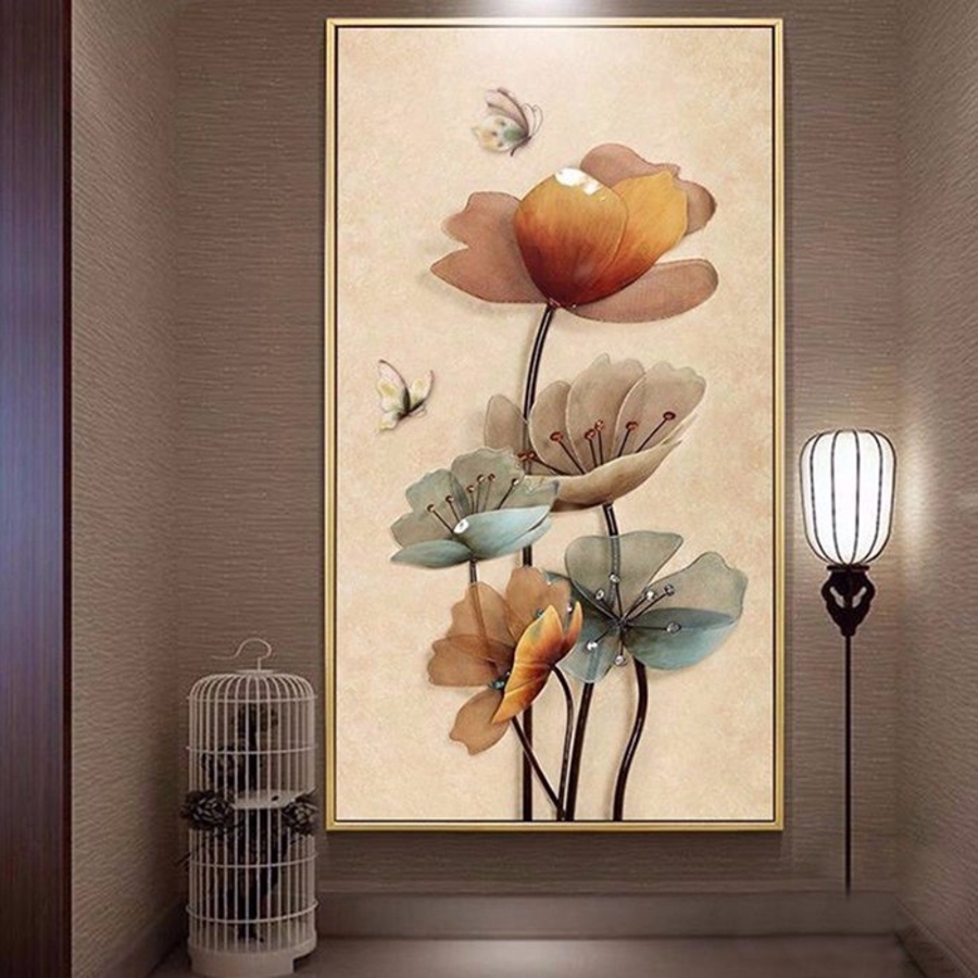 Tranh Treo Tường Cánh Hoa Trang Đài (38X75 Cm)