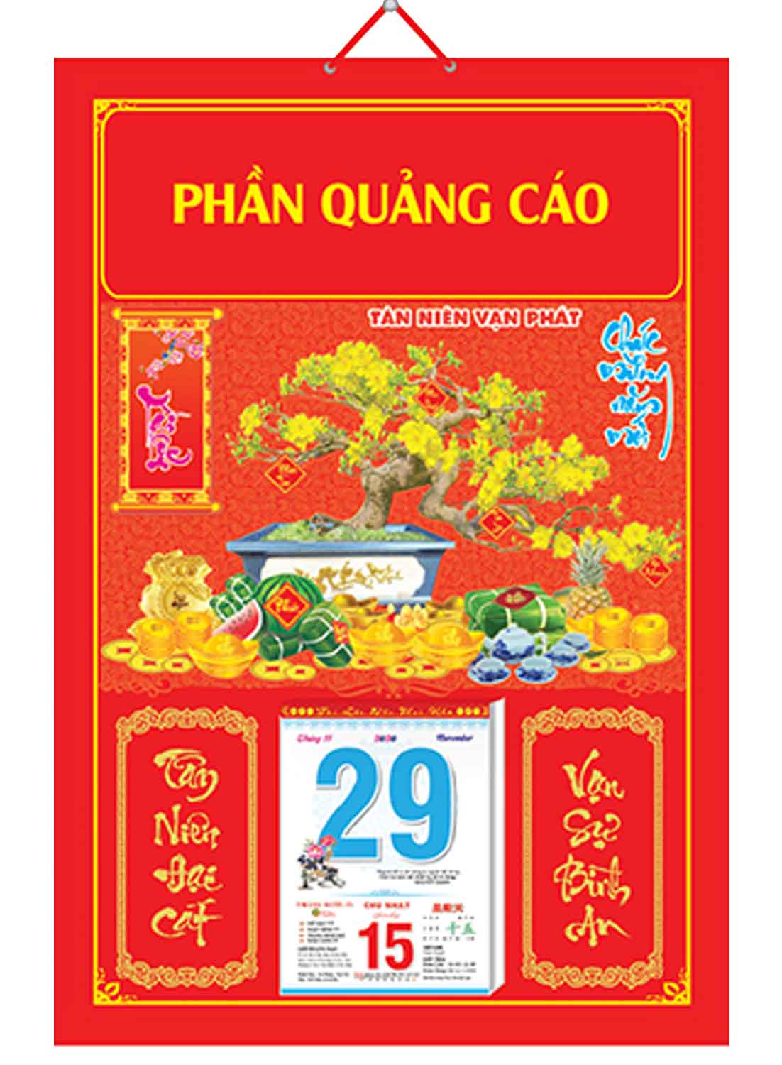 Bìa Treo Lịch Chiết Quang Điển Hình (40x60cm) Gắn Bloc Lịch 2020 - NS197