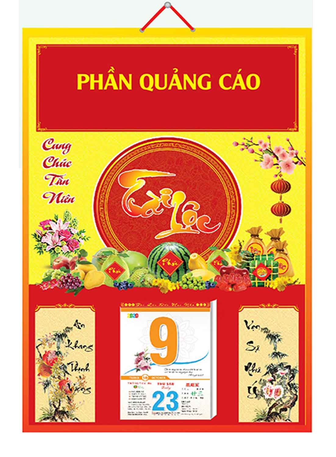 Bìa Treo Lịch Bế Nổi (40x60cm) Gắn Bloc Lịch 2020 - NS191