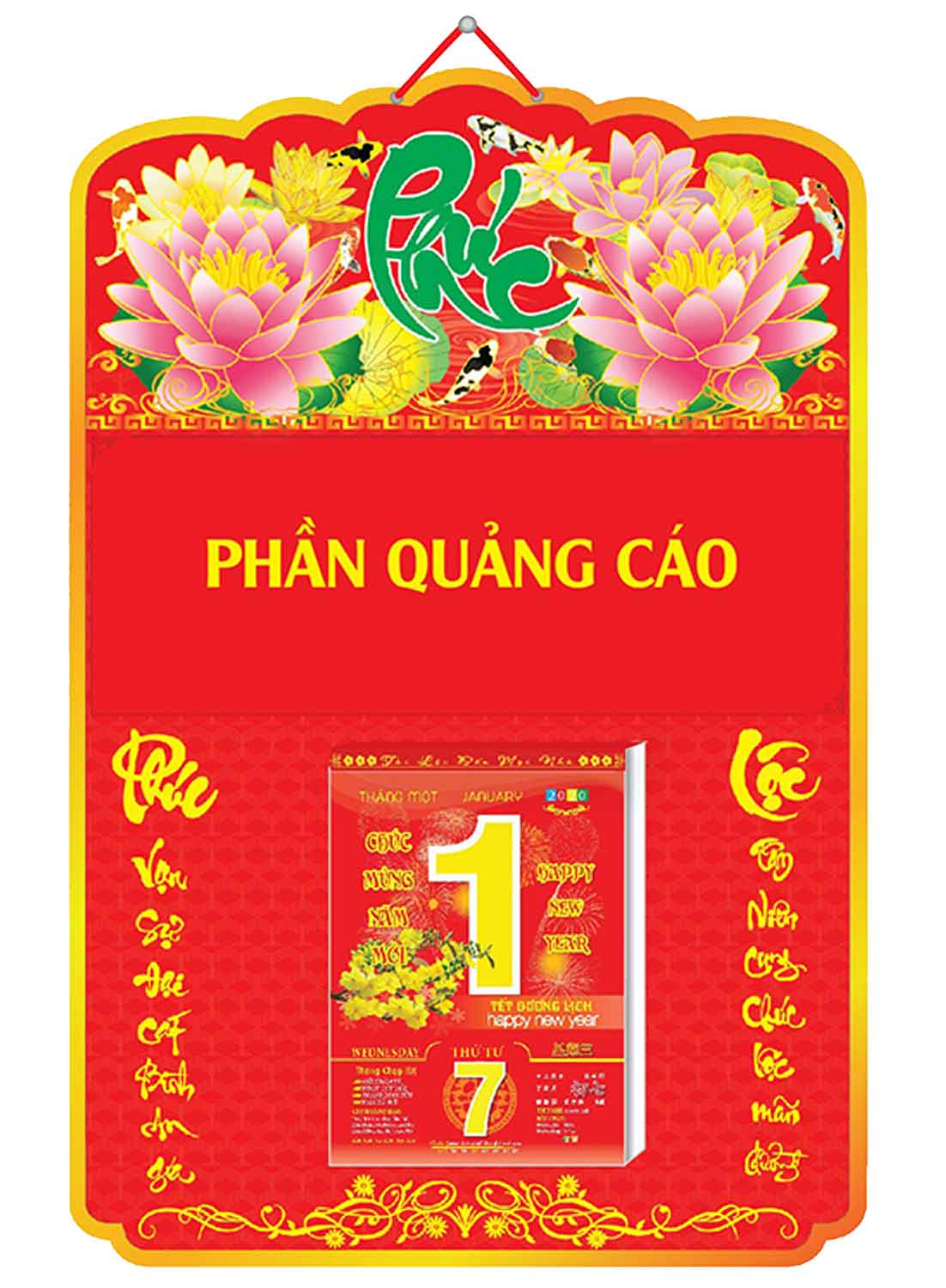 Bìa Treo Lịch Bế Nổi Cắt Laze (40x60cm) Gắn Bloc Lịch 2020 - NS188