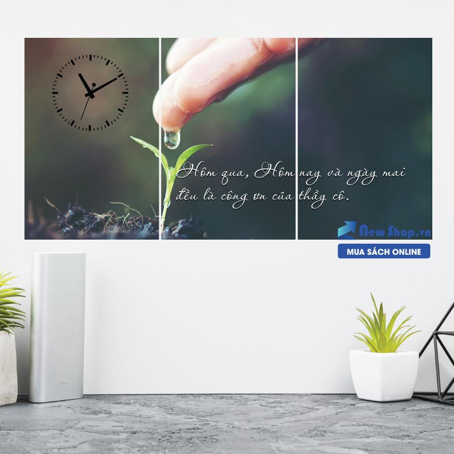Tranh Đồng Hồ Công Ơn Thầy Cô (3 Tấm 40X25X3Cm)