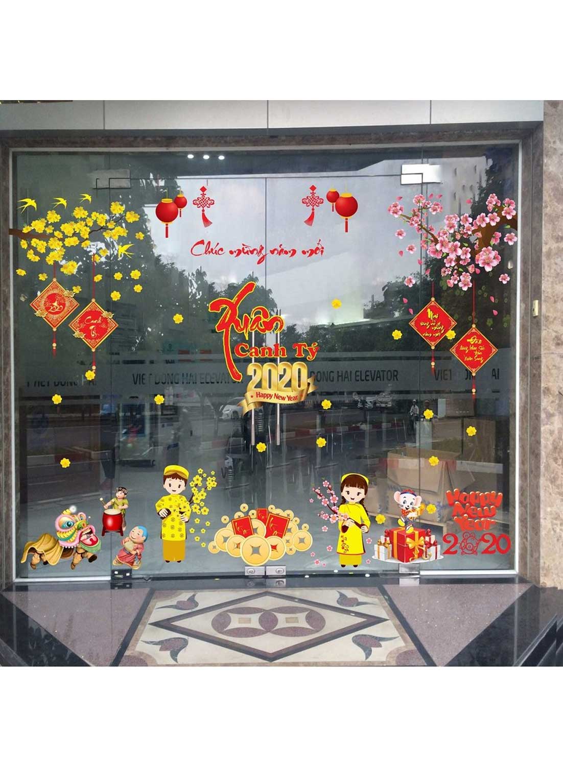 Combo Decal Trang Trí Tết Chúc Xuân Canh Tý 2020 Combo Decal Trang Trí Tết Chúc Xuân Canh Tý 2020