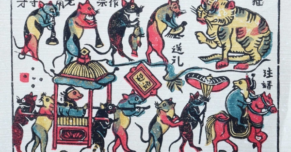 Tranh Tết Nét Tinh Hoa Truyền Thống Việt - Tranh Đông Hồ, Đám Cưới Chuột