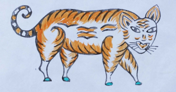 Tranh Tết Nét Tinh Hoa Truyền Thống Việt - Tranh Làng Sình, Con Hổ