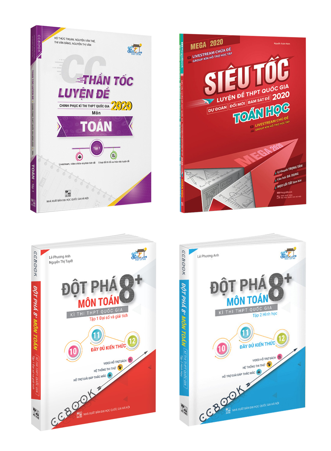 Combo Đột Phá 8+: Kì Thi THPT Quốc Gia - Môn Toán - Tập 1: Đại Số Và Giải Tích + Đột Phá 8+: Kì Thi THPT Quốc Gia - Môn Toán - Tập 2: Hình Học + Mega 2020 - Siêu Tốc Luyện Đề THPT Quốc Gia - Toán Học + CC Thần Tốc Luyện Đề 2020 Môn Toán Tập 1