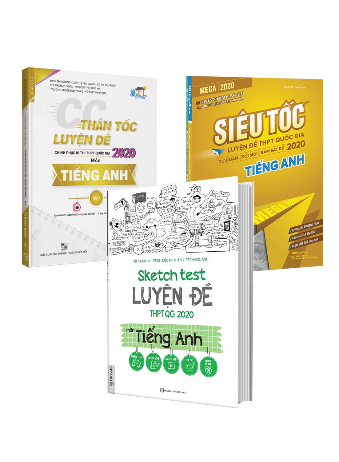 Combo CC Thần Tốc Luyện Đề 2020 Môn Tiếng Anh + 	 Mega 2020 - Siêu Tốc Luyện Đề THPT Quốc Gia 2020 - Tiếng Anh + 	 Sketch Test Luyện Đề THPTQG 2020 Môn Tiếng Anh