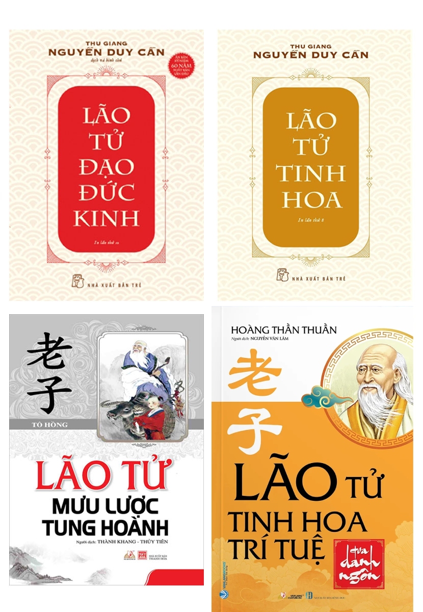 Combo Lão Tử Đạo Đức Kinh + Lão Tử Tinh Hoa + Lão Tử Mưu Lược Tung Hoành + Lão Tử - Tinh Hoa Trí Tuệ Qua Danh Ngôn