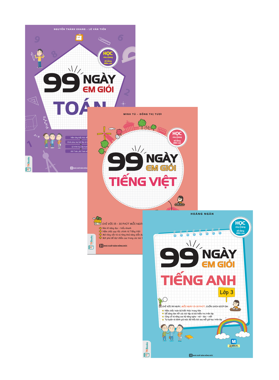 Combo 99 Ngày Em Giỏi Toán - Tiếng Việt - Anh Văn Lớp 3