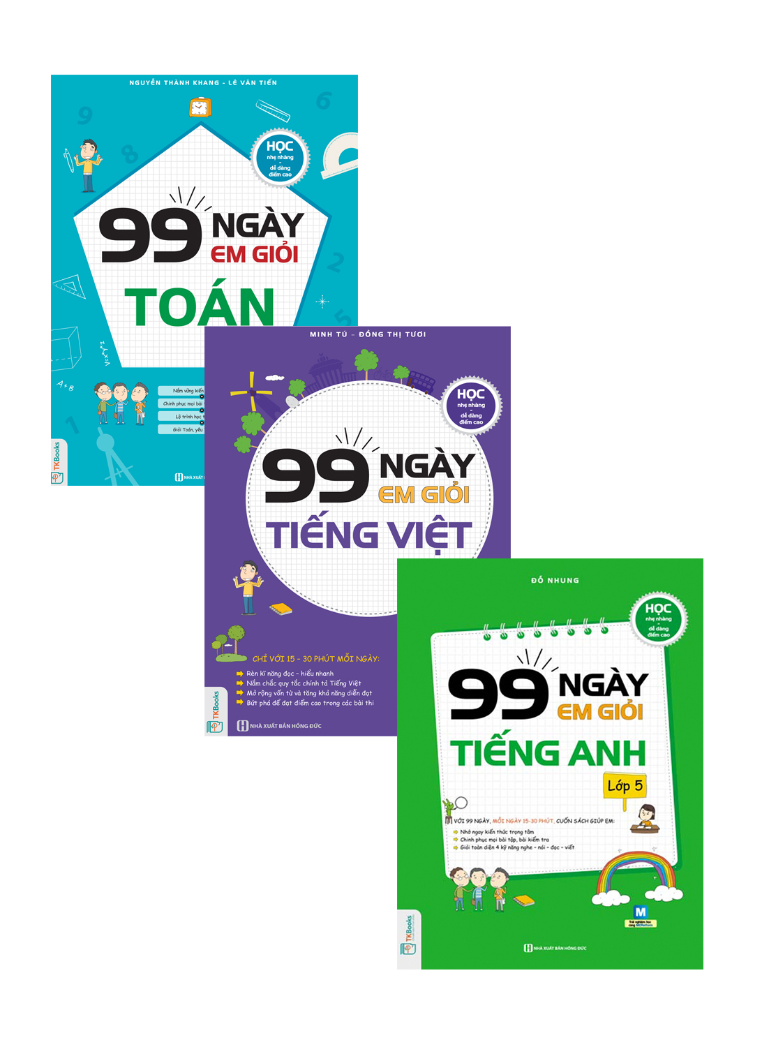 Combo 99 Ngày Em Giỏi Toán - Tiếng Việt - Anh Văn Lớp 5