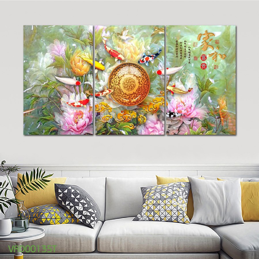 Tranh Treo Tường Cá Nghệ Thuật 33 (3 Tấm 40×60 Cm)