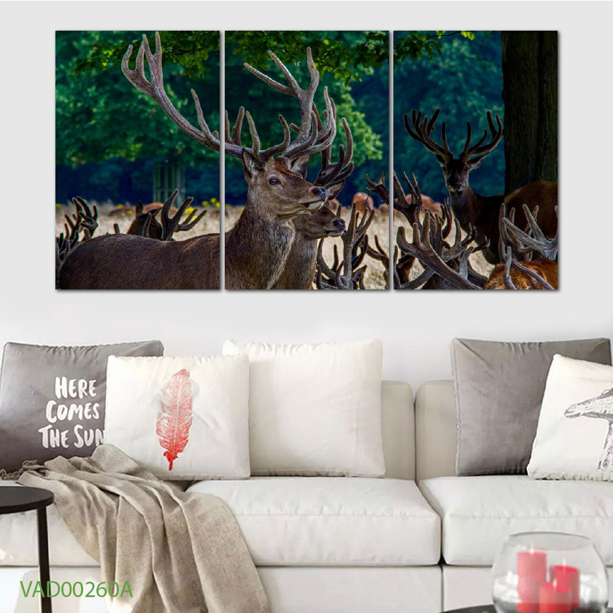 Tranh Treo Tường Đàn Hươu 01 (3 Tấm 40X60 Cm)