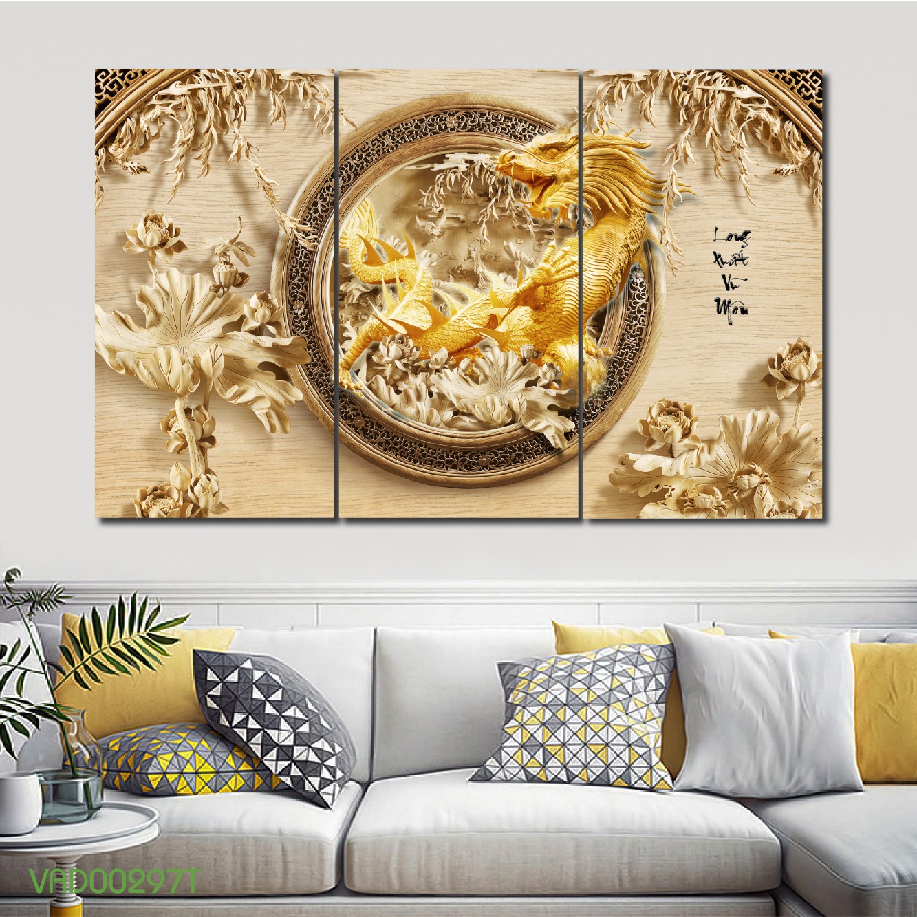 Tranh Treo Tường Rồng Nghệ Thuật 05 (3 Tấm 40×60 Cm)