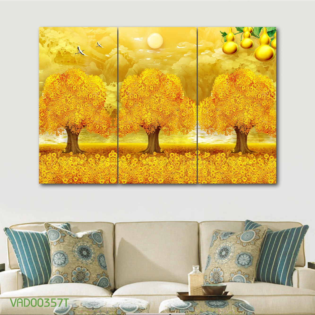 Tranh Treo Tường Cây Tài Lộc 02 (3 tấm 40×60 Cm)