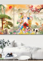 Tranh Treo Tường Ông Thọ 02 (3 Tấm 40x60 Cm)