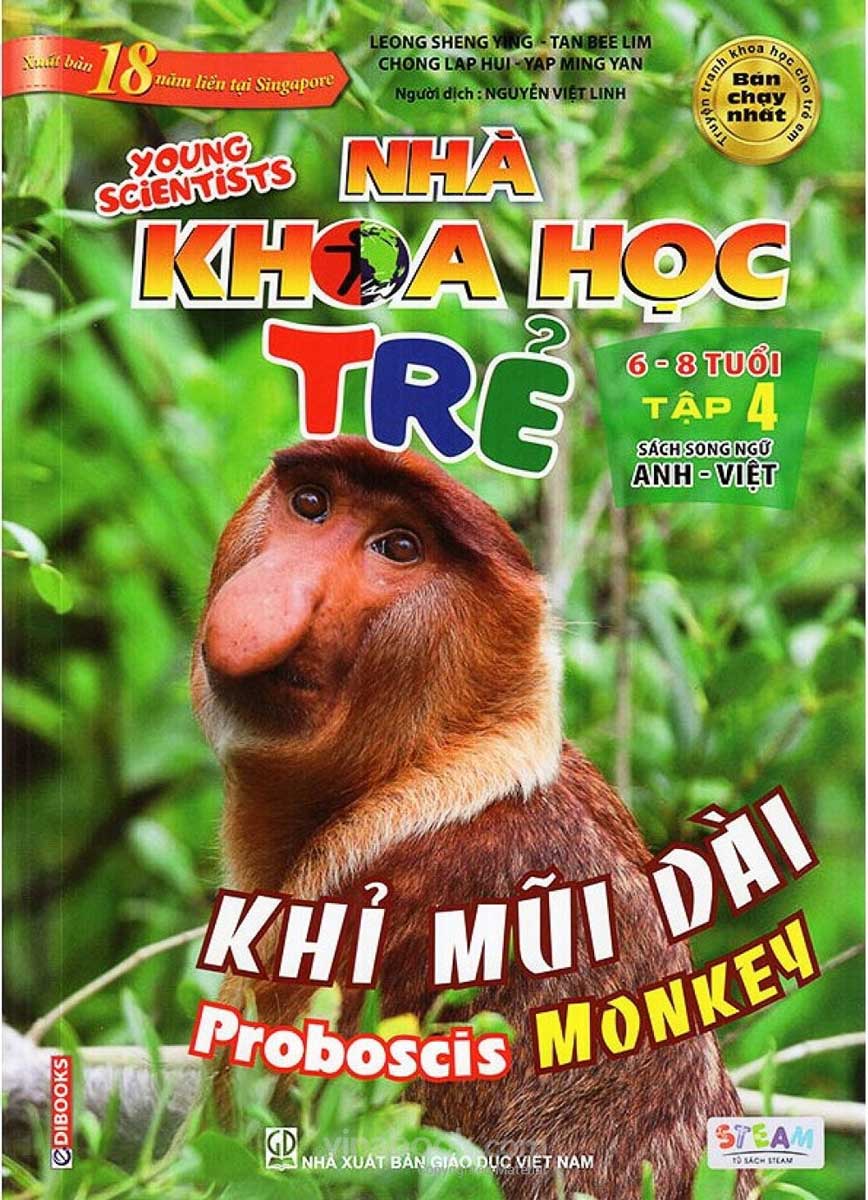 Sách Song Ngữ Nhà Khoa Học Trẻ - Tập 4: Khỉ Mũi Dài (6 - 8 Tuổi)