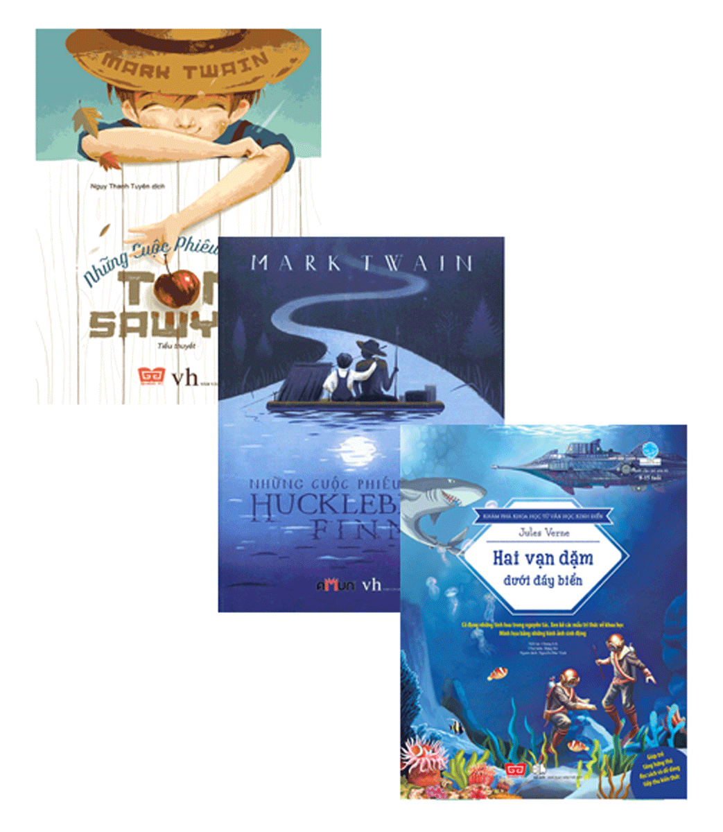 Combo Những Cuộc Phiêu Lưu Của Tom Sawyer - Những Cuộc Phiêu Lưu Của Huckleberry Finn- Hai Vạn Dặm Dưới Đáy Biển