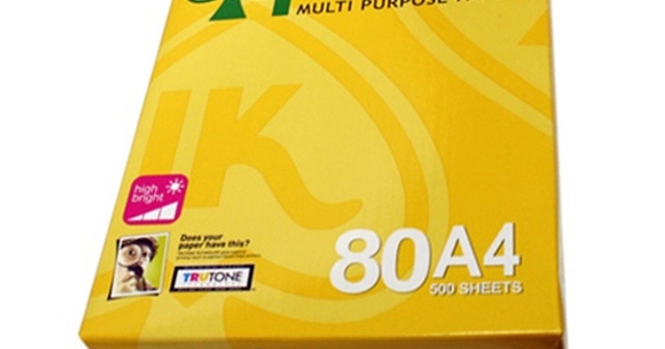 Giấy A4 80gsm IK-Plus vàng