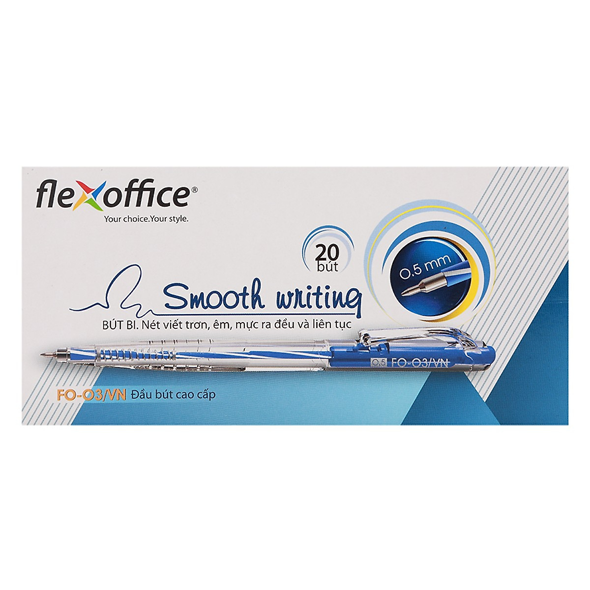 Hộp 20 Bút Bi Flexoffice Fo - 03 - Xanh
