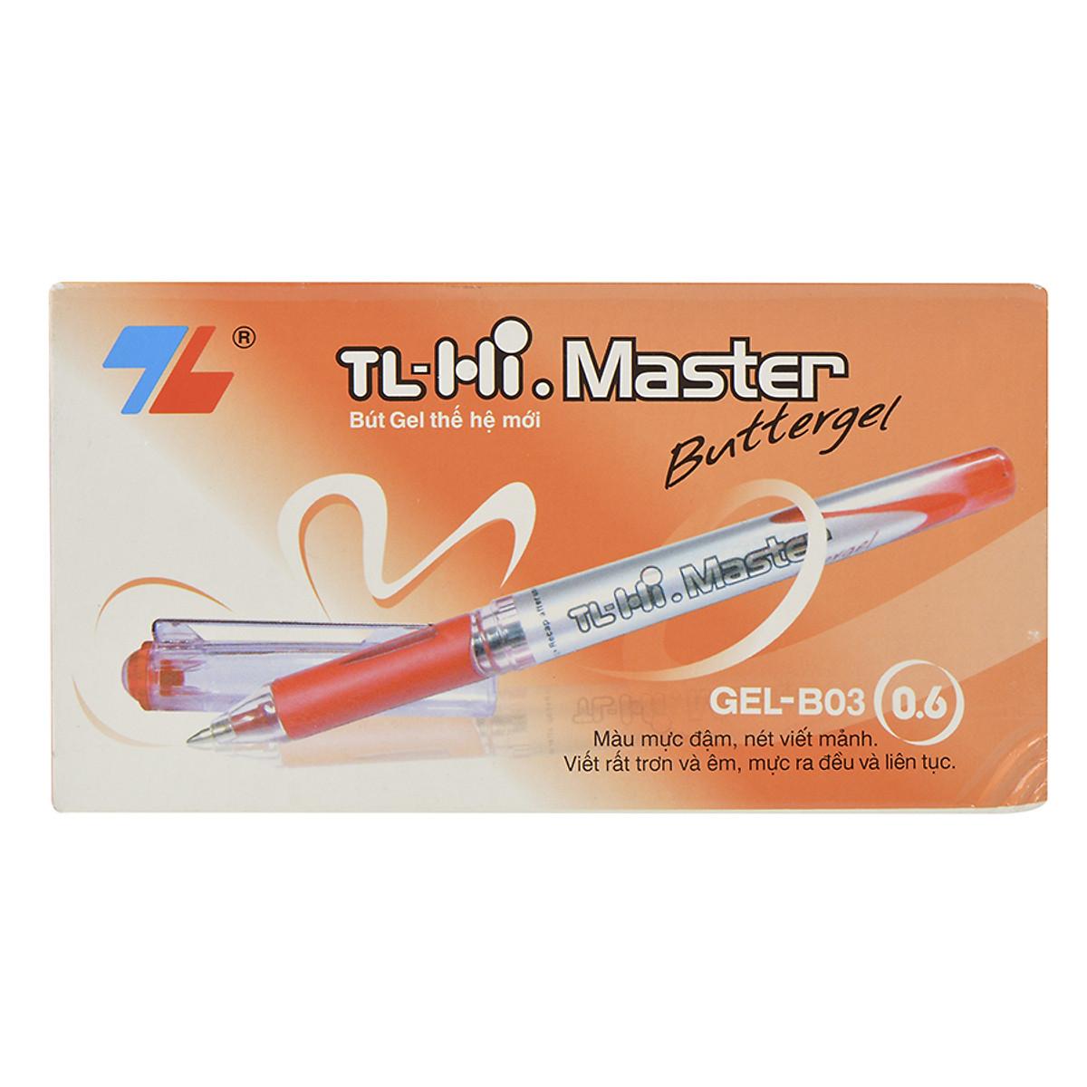 Hộp 12 Bút Bi Tl Hi Master Gel - B03 - Đỏ