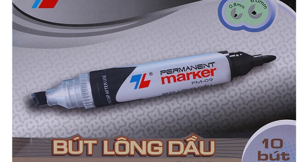 Hộp 10 Bút Lông Dầu Thiên Long PM-09 - Đen