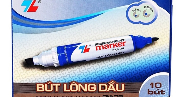 Hộp 10 Bút Lông Dầu Thiên Long PM-09 - Xanh